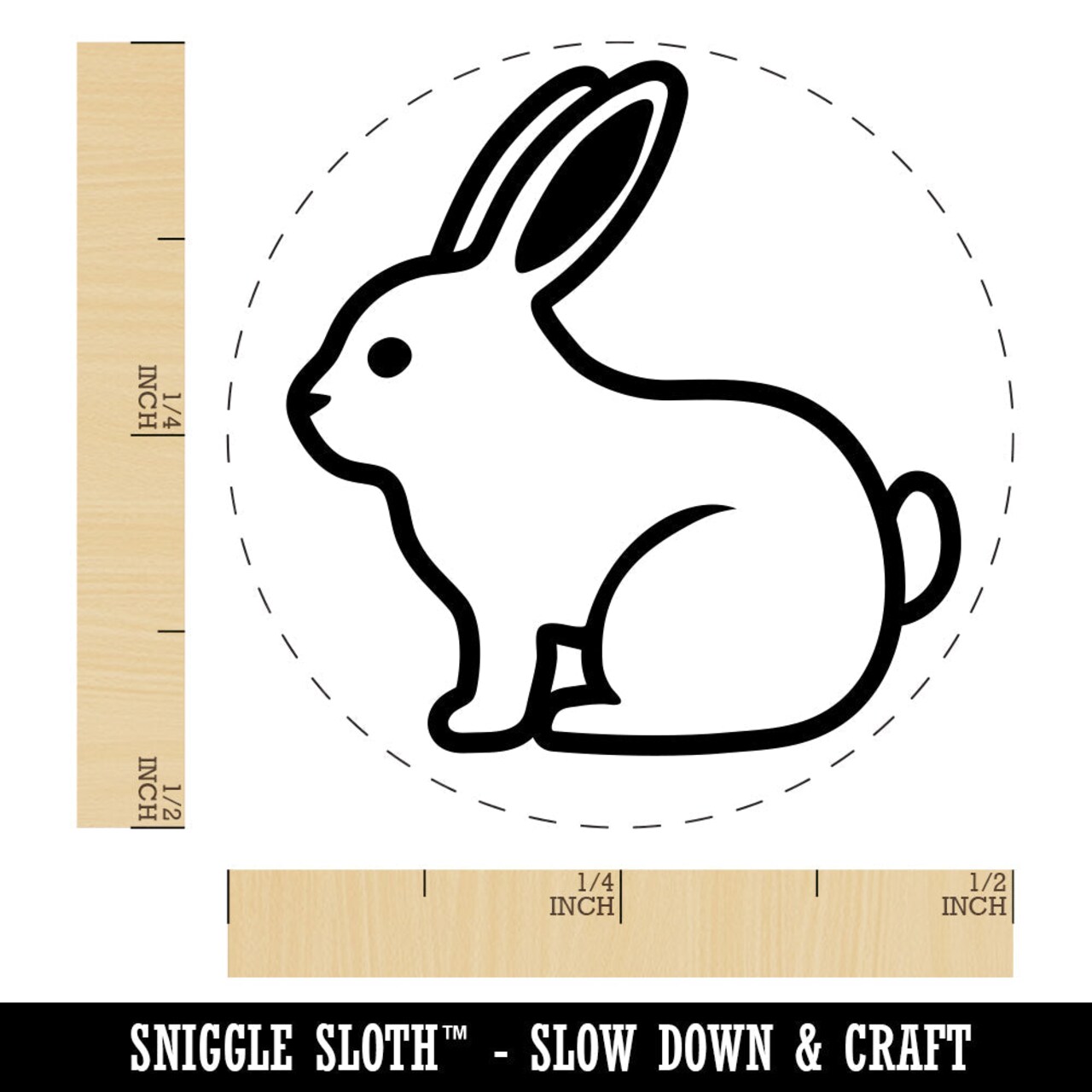 Resting Rabbit Bunny Easter Rubber Stamp for Stamping Crafting Planners